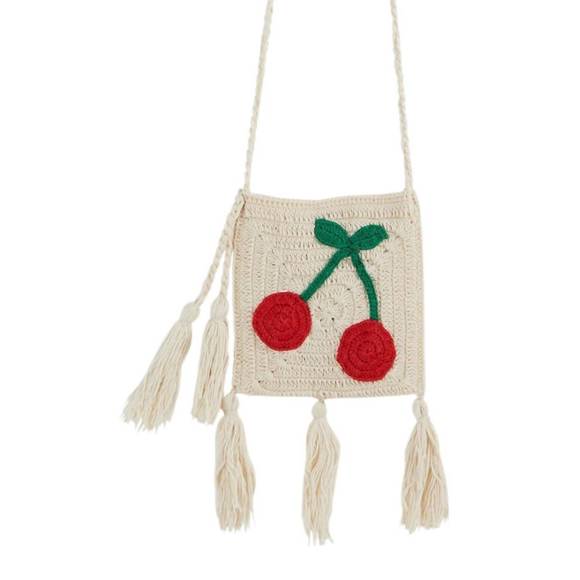 NEW EMILE & IDA girl's crochet bag in off white - Picture 2 of 2